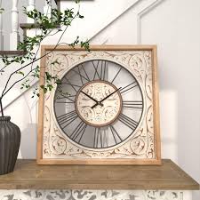 White Wood Farmhouse Wall Clock