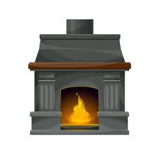 Burning Fireplace Vector Art Png Images