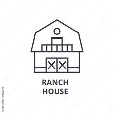 Ranch House Line Icon Outline Sign