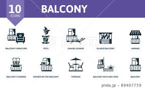 Balcony Set Icon Contains Balcony の