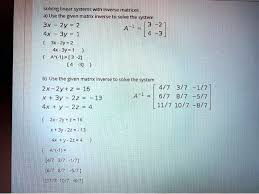 Solved Solving Linear Systems With