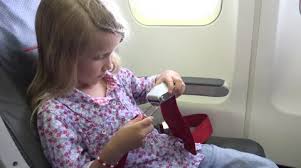 4k Young Girl In Plane Learning Safety