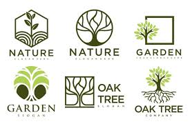 Tree Logo Icon Set Design Garden Plant