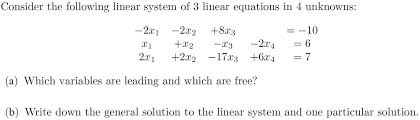 Linear System Of 3 Linear Equations