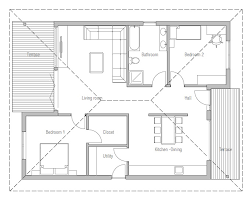 Bedrooms And Covered Terrace House Plan
