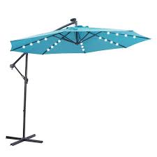 10 Ft Solar Led Outdoor Patio Umbrella