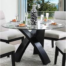 Meece Round Glass Dining Table Glass