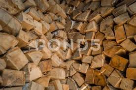 Split Birch Firewood For Heating The