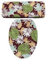 Jungle Leaves Green Brown Toilet Seat