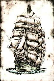 Pirate Ship Tattoo Stock Photos
