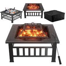 Lacoo 32 Patio Square Fire Pit Table