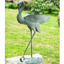 Japanese Crane Metal Garden Planter