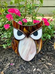 Owl Stained Glass Plant Stake