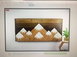 Mountain Range Scene Wooden Wall Art