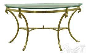 Swan Brass Glass Top Console Table
