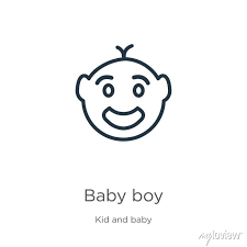 Baby Boy Outline Icon Isolated