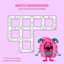Premium Vector Math Crossword Puzzle