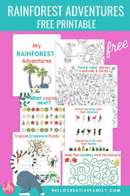 Free Rainforest Activity Sheets