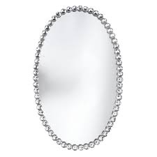 Metal Beaded Oval Wall Mirror 14x22