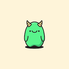 Cute Kawaii Green Monster Alien
