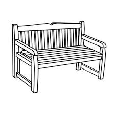 Outdoor Furniture Wooden Bench Outline