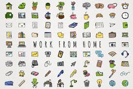 Work From Home Icons Clipart Set