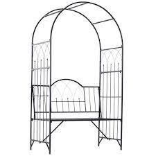 Steel Arched Arbor With Bench Seat