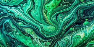 Neon Jade Green And Dark Green Marble