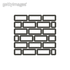 Brick Wall Icon Vector Line Old Wall