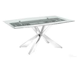 Casabianca Icon 71 Dining Table Clear Glass Polished Stainless Steel