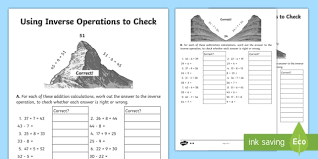 Inverse Operations To Check Answers