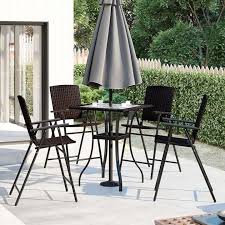 Outdoor Patio Pe Wicker 5 Piece Counter