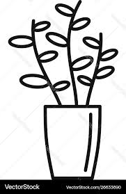Gardenia Plant Icon Outline Style