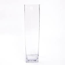6 Clear 18 Tall Glass Square Vases