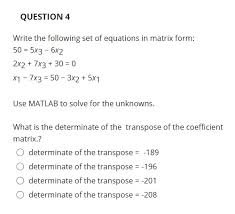 Equations In Matrix Form