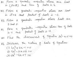 Cbse Class 10 Mathematics Quadratic