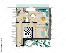 Rendered Floor Plan Vector