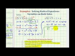 Solve Radical Equations Square Roots