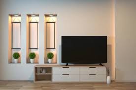 Tv Cabinet On Zen Room Interior And