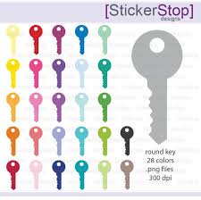 Round Key Icon Digital Clipart In
