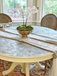 Faux Marble Chalk Painted Table Top