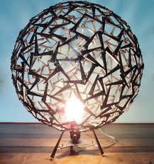 Metal Lamp Sculpture By Corey Ellis