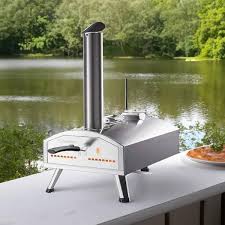 Dual Fuel Wood And Propane Outdoor Pizza Oven With Rotating Stone