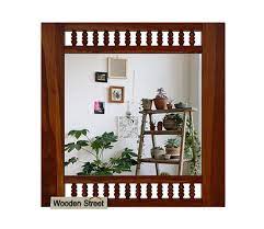 Alanis Mirror With Frame Walnut Finish