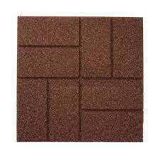 Rubberific 16 In X 16 In Brown Dual Sided Rubber Paver 9 Pack