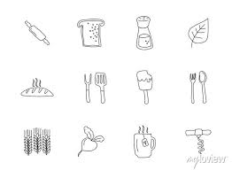 Food And Kitchen Doodles Isolated On