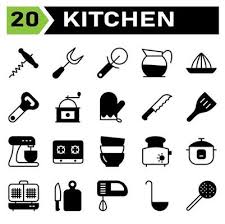 Kitchen Equipment Icon Set Include