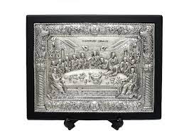 Last Supper Wall Icon In 3d Silver