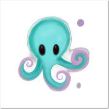 Cute Octopus Drawing Posters
