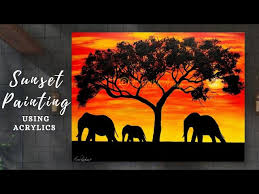 How To Paint African Sunset Easy